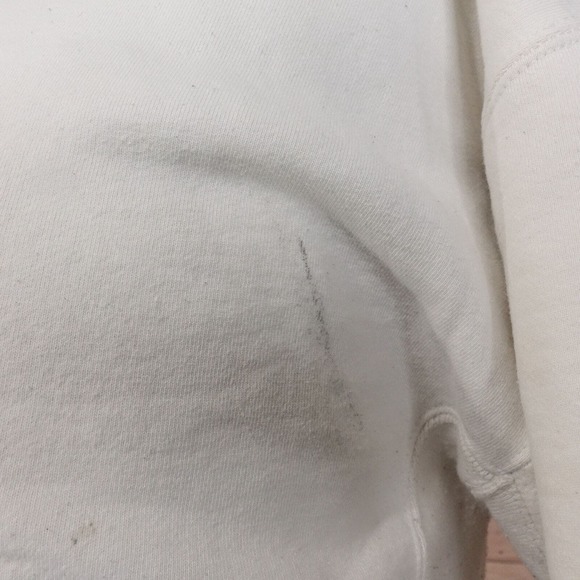 VINTAGE RUSSELL ATHLETIC PRO COTTON USA MADE WHITE CREW NECK SWEATSHIRT XL STAIN - Picture 7 of 16